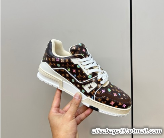 Best Product Louis Vuitton LV Trainer Sneakers Monogram-printed Leather Brown 611002