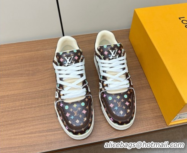 Best Product Louis Vuitton LV Trainer Sneakers Monogram-printed Leather Brown 611002