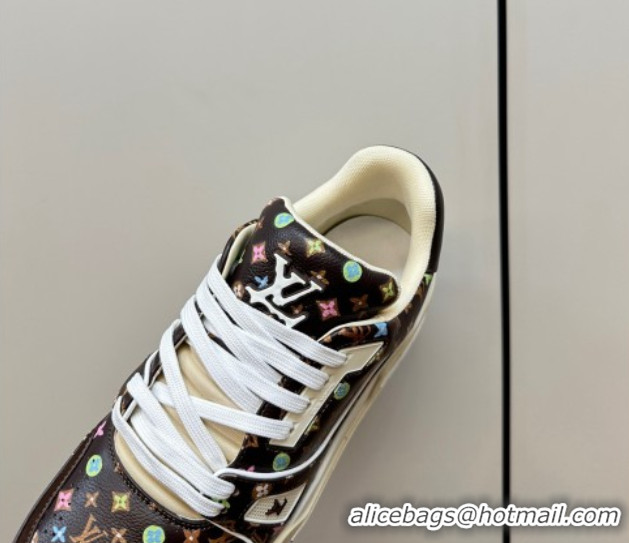 Best Product Louis Vuitton LV Trainer Sneakers Monogram-printed Leather Brown 611002