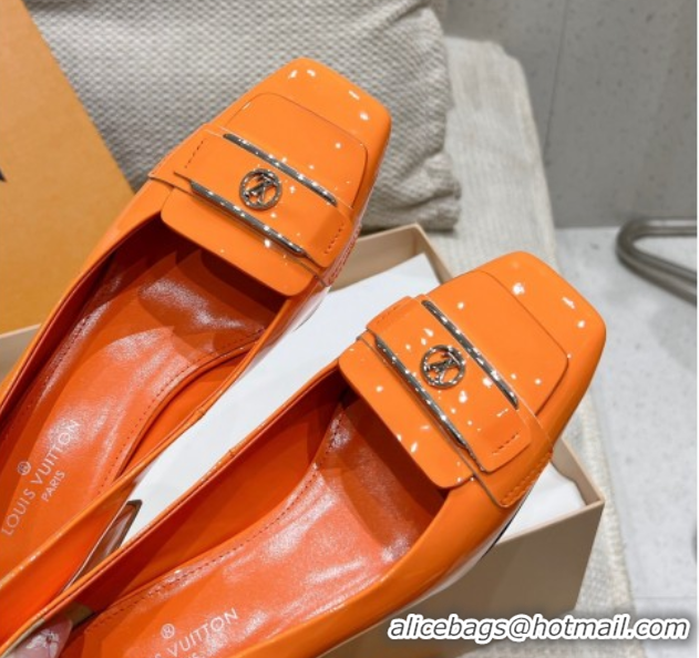 Good Quality Louis Vuitton Moonlight Pumps 4.5cm in Patent Leather Orange 611003