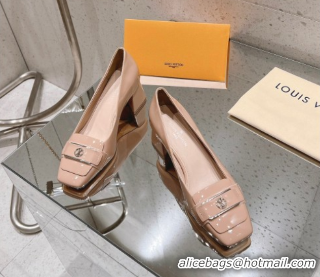 Best Price Louis Vuitton Moonlight Pumps 4.5cm in Patent Leather Light Pink 611004