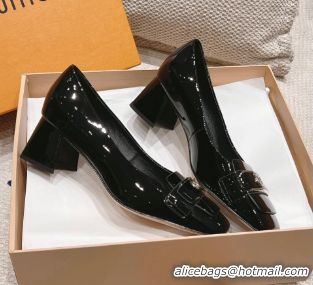 Trendy Design Louis Vuitton Moonlight Pumps 4.5cm in Patent Leather Black 611005