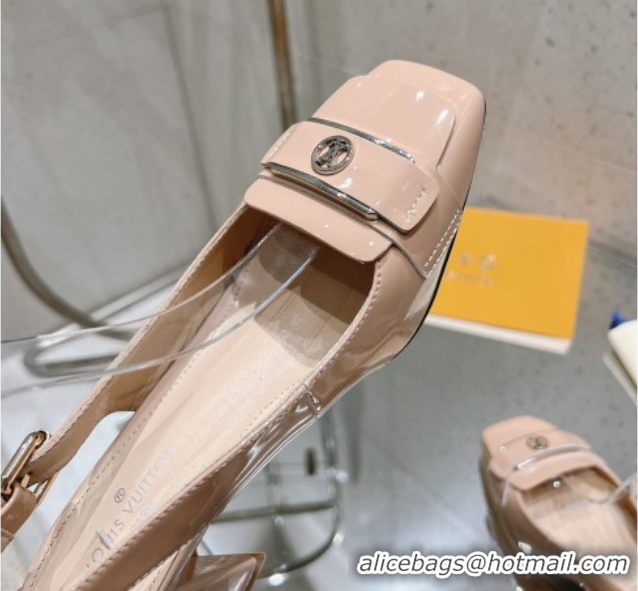 Super Quality Louis Vuitton Moonlight Slingback Pump 4.5cm in Patent Leather Light Pink 611007