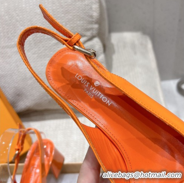 Affordable Price Louis Vuitton Moonlight Slingback Pump 4.5cm in Patent Leather Orange 611008