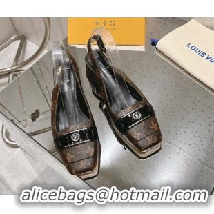 Good Looking Louis Vuitton Moonlight Slingback Pump 4.5cm in Monogram Canvas 611009