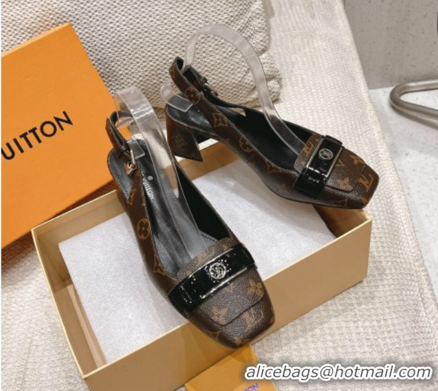 Good Looking Louis Vuitton Moonlight Slingback Pump 4.5cm in Monogram Canvas 611009