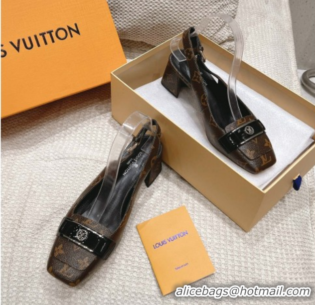 Good Looking Louis Vuitton Moonlight Slingback Pump 4.5cm in Monogram Canvas 611009