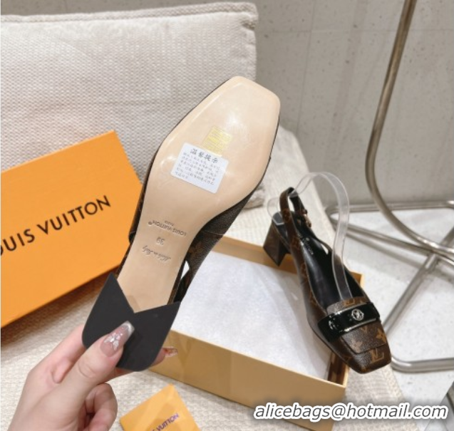 Good Looking Louis Vuitton Moonlight Slingback Pump 4.5cm in Monogram Canvas 611009