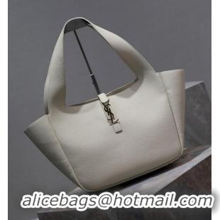 Buy Grade SAINT LAURENT BEA Shoulder Bag IN GRAINED LEATHER BEA 763435 White