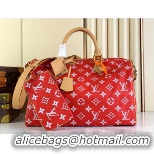 Best Quality Louis Vuitton RUNWAY Speedy P9 Bandouliere 40 Bag in Soft Calfskin M24420 Red 2024