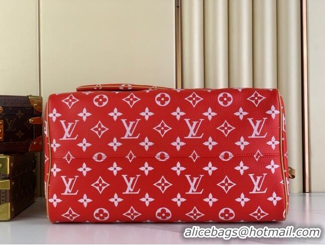 Best Quality Louis Vuitton RUNWAY Speedy P9 Bandouliere 40 Bag in Soft Calfskin M24420 Red 2024