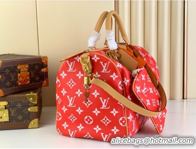 Best Quality Louis Vuitton RUNWAY Speedy P9 Bandouliere 40 Bag in Soft Calfskin M24420 Red 2024