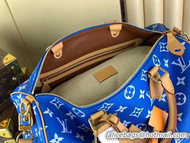 New Style Louis Vuitton RUNWAY Speedy P9 Bandouliere 40 Bag in Soft Calfskin M24418 Blue 2024