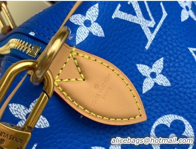 New Style Louis Vuitton RUNWAY Speedy P9 Bandouliere 40 Bag in Soft Calfskin M24418 Blue 2024