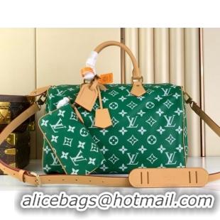 Traditional Specials Louis Vuitton RUNWAY Speedy P9 Bandouliere 40 Bag in Soft Calfskin M24417 Green 2024