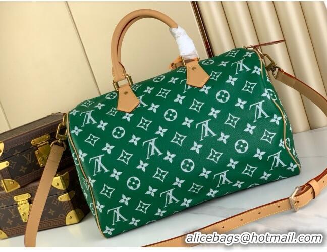 Traditional Specials Louis Vuitton RUNWAY Speedy P9 Bandouliere 40 Bag in Soft Calfskin M24417 Green 2024