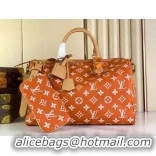 Big Discount Louis Vuitton RUNWAY Speedy P9 Bandouliere 40 Bag in Soft Calfskin M24421 Orange 2024