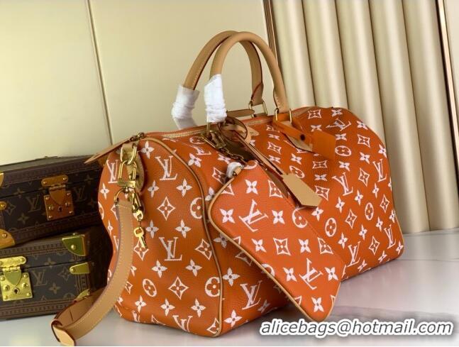 Big Discount Louis Vuitton RUNWAY Speedy P9 Bandouliere 40 Bag in Soft Calfskin M24421 Orange 2024