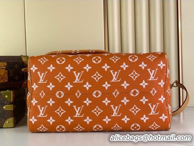 Big Discount Louis Vuitton RUNWAY Speedy P9 Bandouliere 40 Bag in Soft Calfskin M24421 Orange 2024