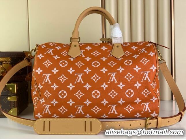 Big Discount Louis Vuitton RUNWAY Speedy P9 Bandouliere 40 Bag in Soft Calfskin M24421 Orange 2024