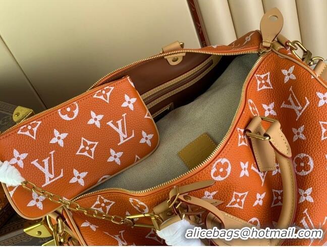 Big Discount Louis Vuitton RUNWAY Speedy P9 Bandouliere 40 Bag in Soft Calfskin M24421 Orange 2024