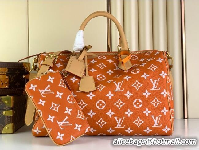 Big Discount Louis Vuitton RUNWAY Speedy P9 Bandouliere 40 Bag in Soft Calfskin M24421 Orange 2024