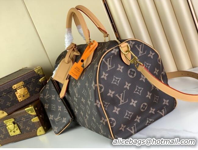 Top Quality Louis Vuitton RUNWAY Speedy P9 Bandouliere 40 Bag in Soft Calfskin M24422 Brown 2024