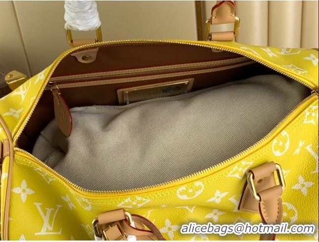 New Design Louis Vuitton RUNWAY Speedy P9 Bandouliere 40 Bag in Soft Calfskin M24419 Yellow 2024