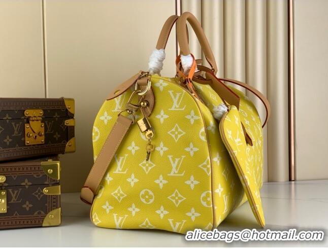 New Design Louis Vuitton RUNWAY Speedy P9 Bandouliere 40 Bag in Soft Calfskin M24419 Yellow 2024