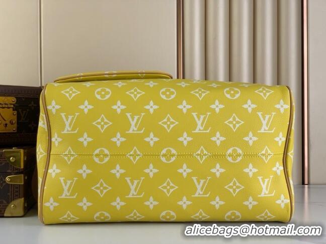 New Design Louis Vuitton RUNWAY Speedy P9 Bandouliere 40 Bag in Soft Calfskin M24419 Yellow 2024