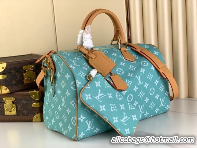 Buy Cheap Louis Vuitton RUNWAY Speedy P9 Bandouliere 40 Bag in Soft Calfskin M24419 Macaron Blue 2024 