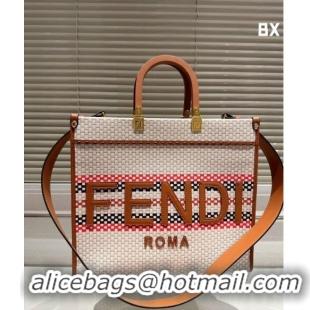 Unique Style Fendi Sunshine Medium Tote Bag in Staw 0618 Tan Brown 2024