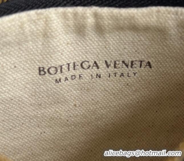 Promotional Bottega Veneta Small Gemelli Shoulder Bag in Intrecciato Leather and Straw 776764 Black