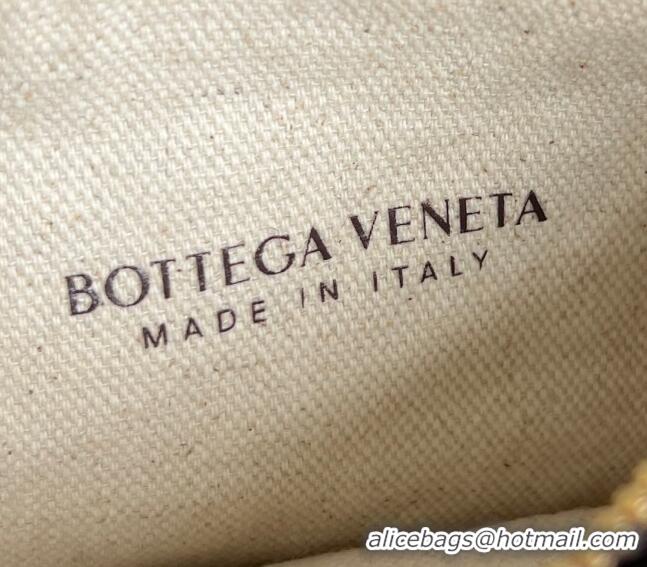 Inexpensive Bottega Veneta Small Gemelli Shoulder Bag in Intrecciato Leather and Straw 776764 Brown