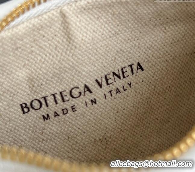 Best Price Bottega Veneta Small Gemelli Shoulder Bag in Intrecciato Leather and Straw 776764 White