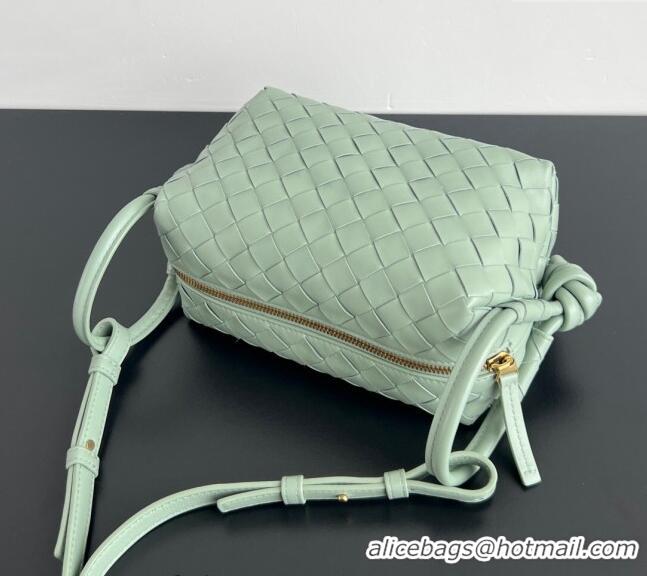 Promotional Bottega Veneta Small Loop Cross-Body Bag in Intrecciato Leather 796615 New sauge Green 2024