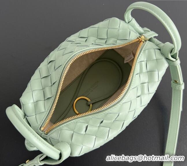 Promotional Bottega Veneta Small Loop Cross-Body Bag in Intrecciato Leather 796615 New sauge Green 2024