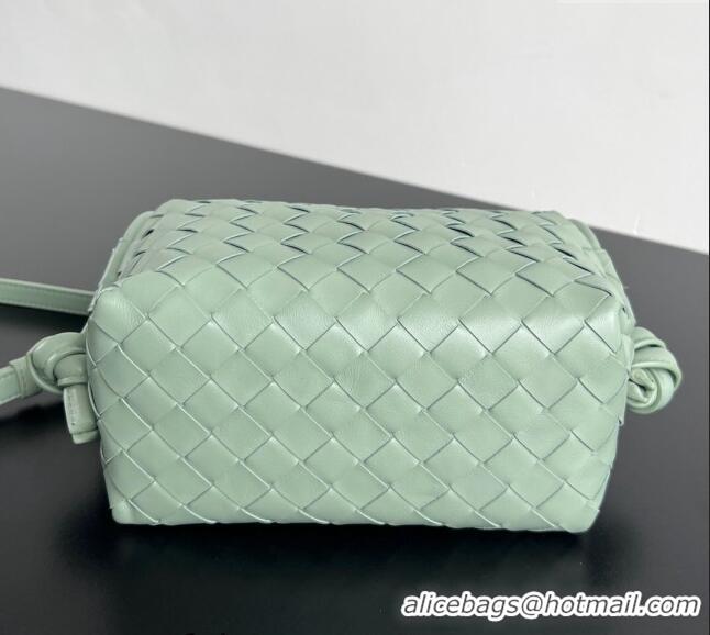 Promotional Bottega Veneta Small Loop Cross-Body Bag in Intrecciato Leather 796615 New sauge Green 2024