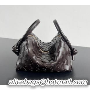 Best Price Bottega Veneta Small Loop Cross-Body Bag in Intrecciato Leather 796615 Dark Brown 2024