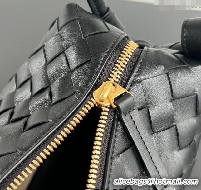 Super Quality Bottega Veneta Small Loop Cross-Body Bag in Intrecciato Leather 796615 Black 2024