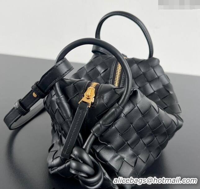 Super Quality Bottega Veneta Small Loop Cross-Body Bag in Intrecciato Leather 796615 Black 2024