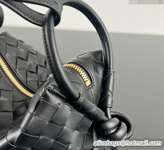 Super Quality Bottega Veneta Small Loop Cross-Body Bag in Intrecciato Leather 796615 Black 2024