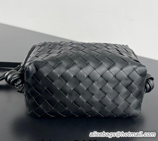 Super Quality Bottega Veneta Small Loop Cross-Body Bag in Intrecciato Leather 796615 Black 2024