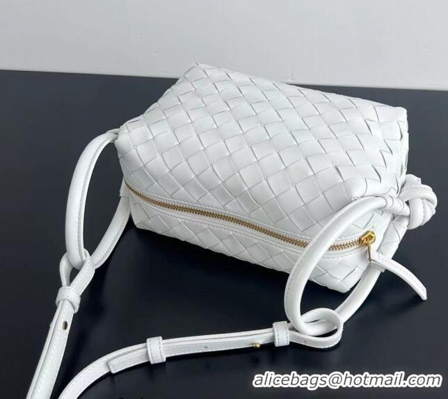 Promotional Bottega Veneta Small Loop Cross-Body Bag in Intrecciato Leather 796615 White 2024