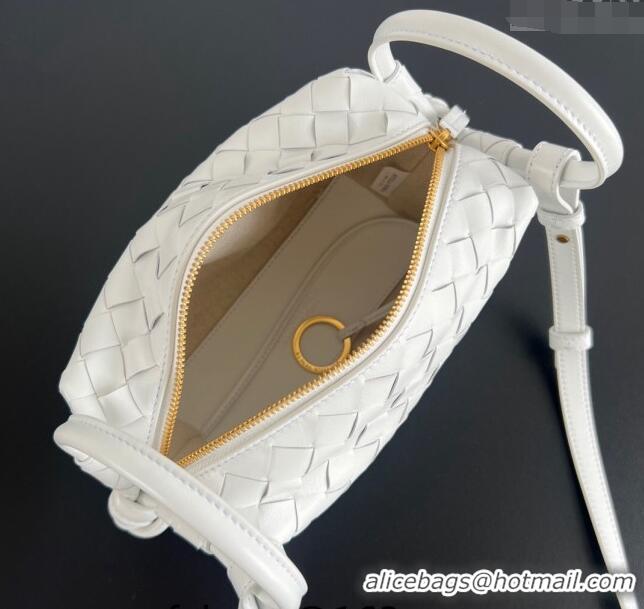 Promotional Bottega Veneta Small Loop Cross-Body Bag in Intrecciato Leather 796615 White 2024