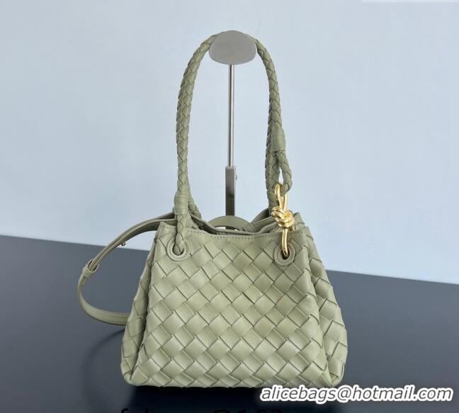 Grade Design Bottega Veneta Small Parachute Shoulder Bag in Intrecciato Leather 796569 Travertine Green 2024