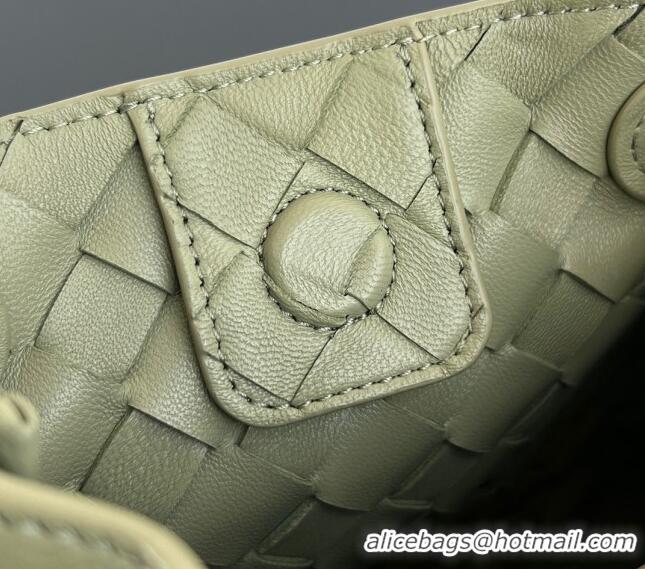 Grade Design Bottega Veneta Small Parachute Shoulder Bag in Intrecciato Leather 796569 Travertine Green 2024