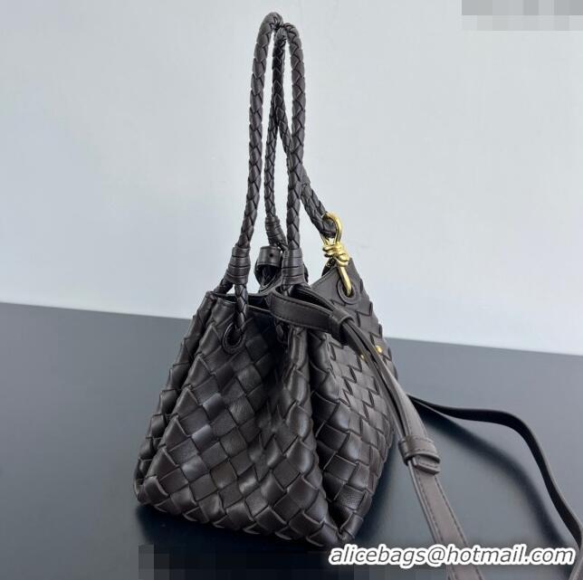 Top Quality Bottega Veneta Small Parachute Shoulder Bag in Intrecciato Leather 796569 Fondant Brown 2024