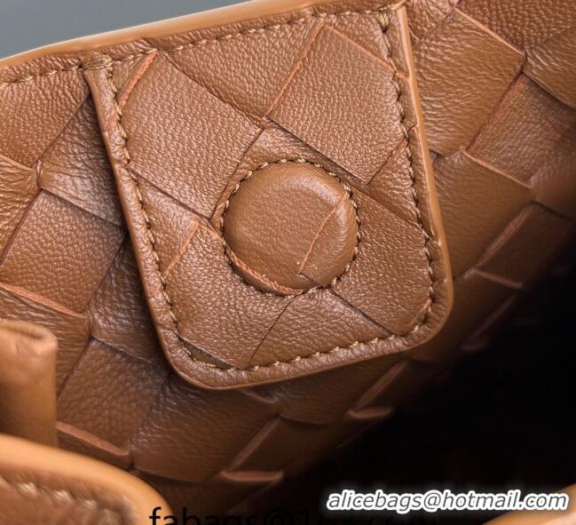 Grade Design Bottega Veneta Small Parachute Shoulder Bag in Intrecciato Leather 796569 Light Brown 2024