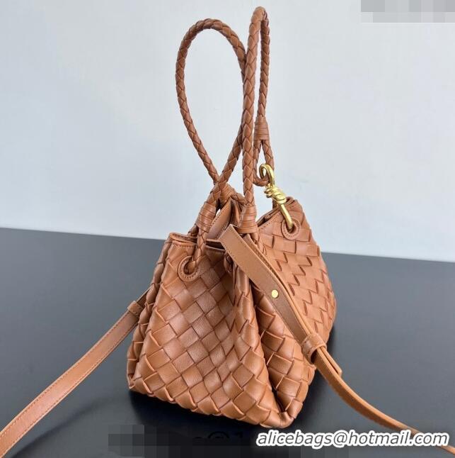 Grade Design Bottega Veneta Small Parachute Shoulder Bag in Intrecciato Leather 796569 Light Brown 2024